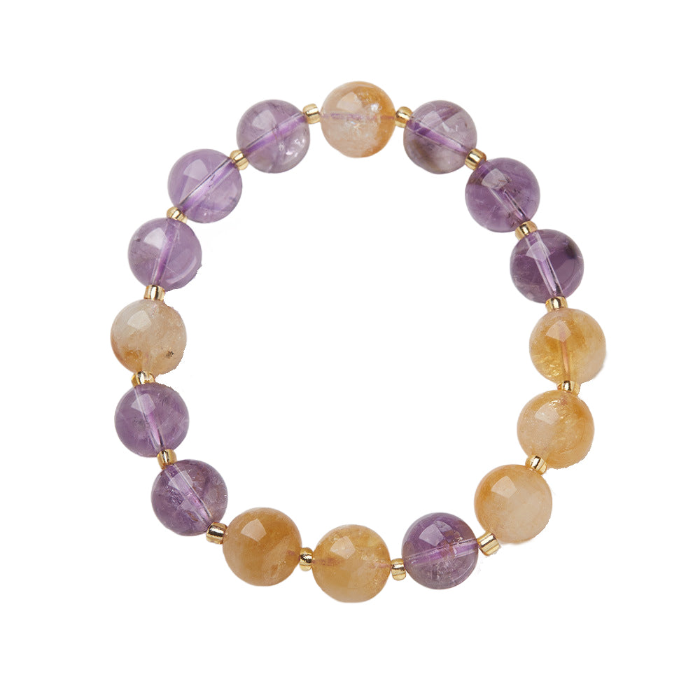 Sunlit Twilight Amethyst & Citrin Kristall Armband