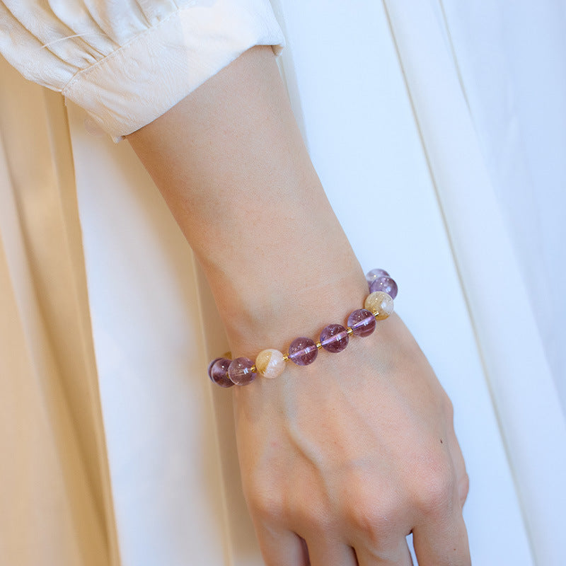 Sunlit Twilight Amethyst & Citrin Kristall Armband