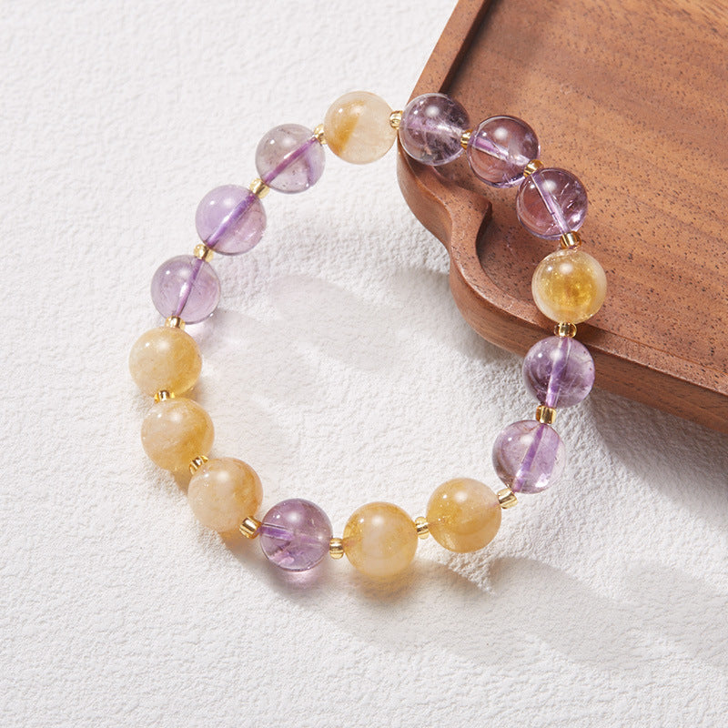 Sunlit Twilight Amethyst & Citrin Kristall Armband