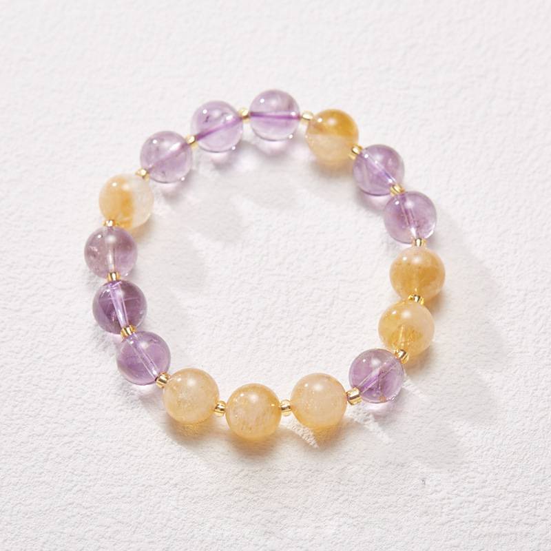 Sunlit Twilight Amethyst & Citrin Kristall Armband