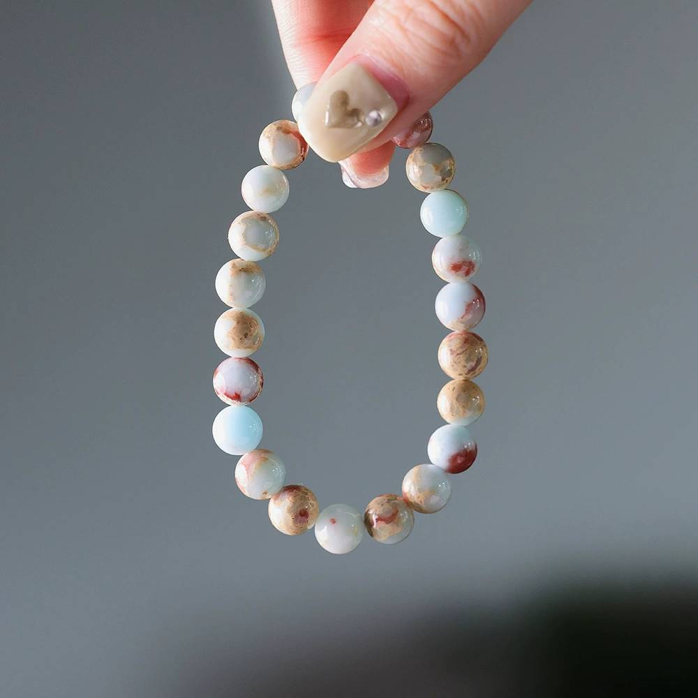 Azure Horizon Blue Agalmatolite Crystal Bracelet