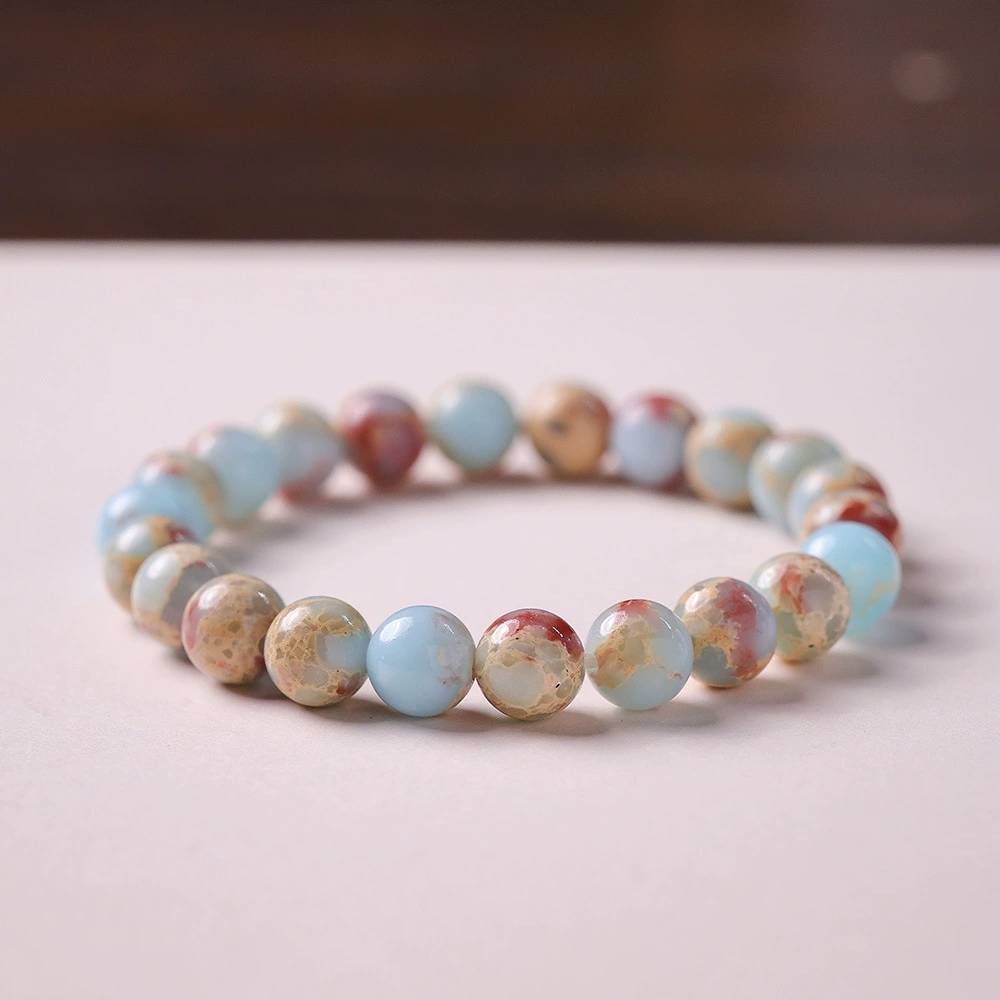 Azure Horizon Blue Agalmatolite Crystal Bracelet