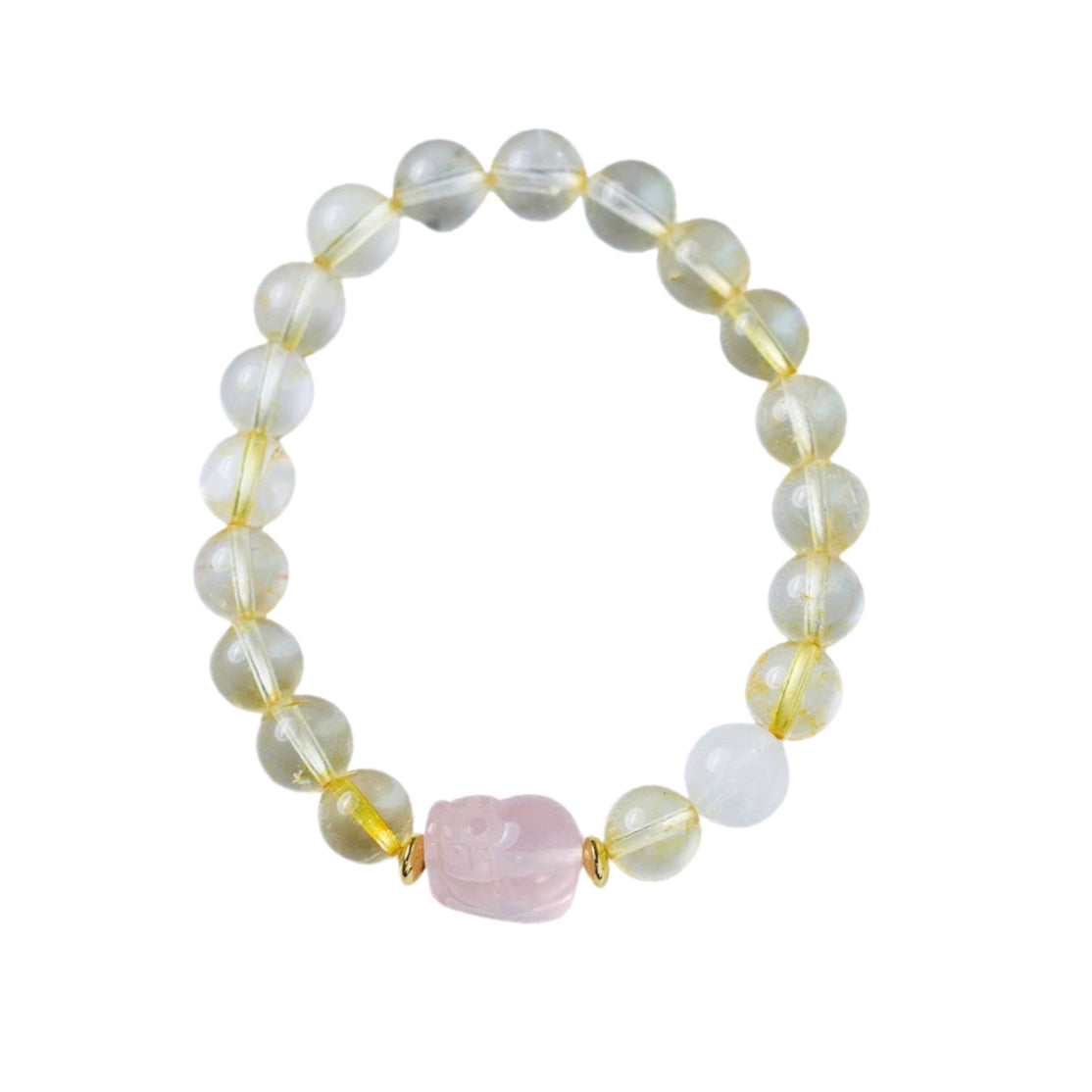 Golden Bliss Citrine & Strawberry Quartz Crystal Bracelet