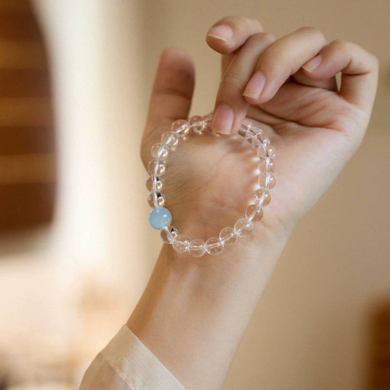 Ocean’s Clarity Clear Quartz Crystal Bracelet