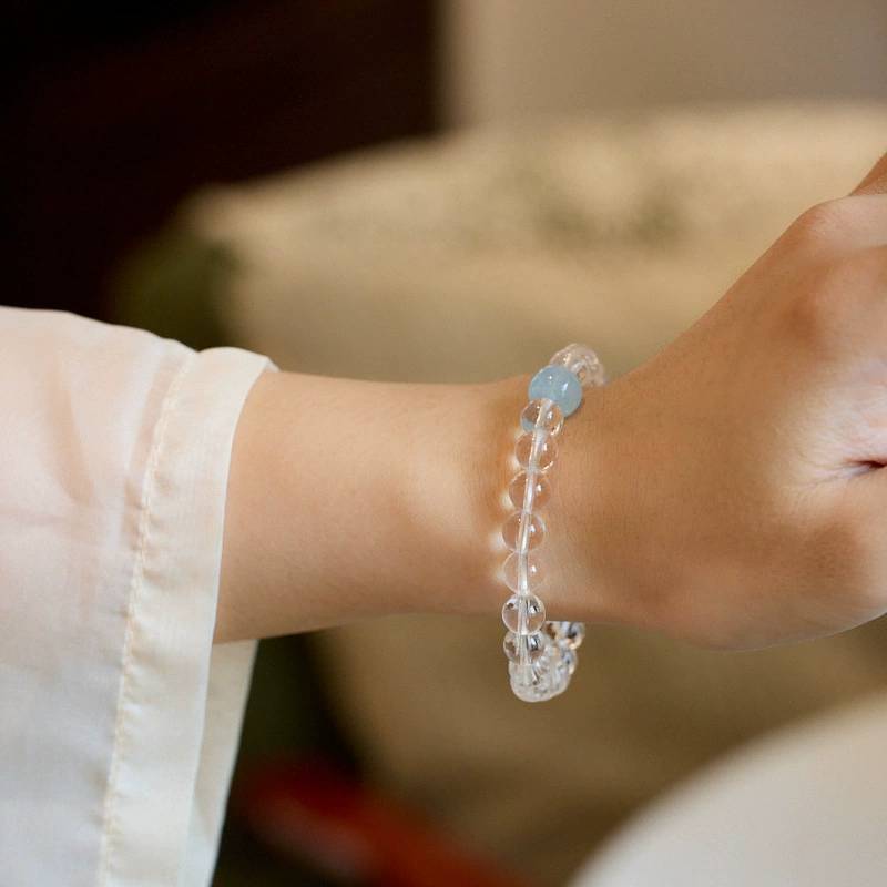 Ocean’s Clarity Clear Quartz Crystal Bracelet