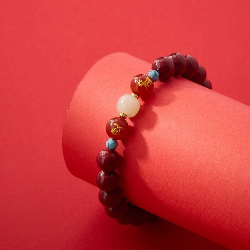 Zodiac Harmony Vermilion Agate Crystal Bracelet