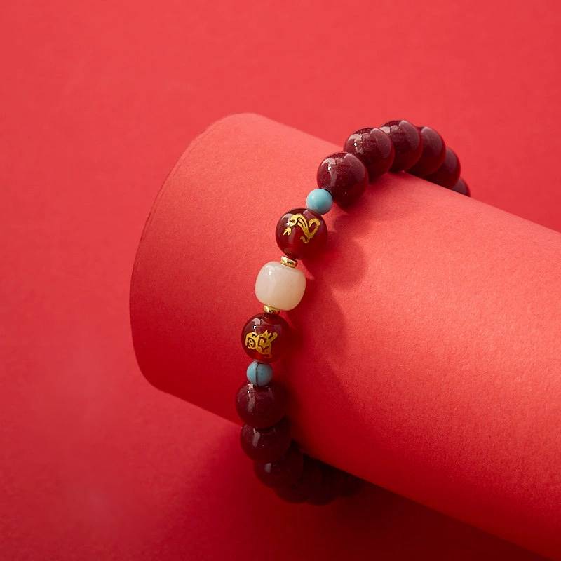 Zodiac Harmony Vermilion Agate Crystal Bracelet