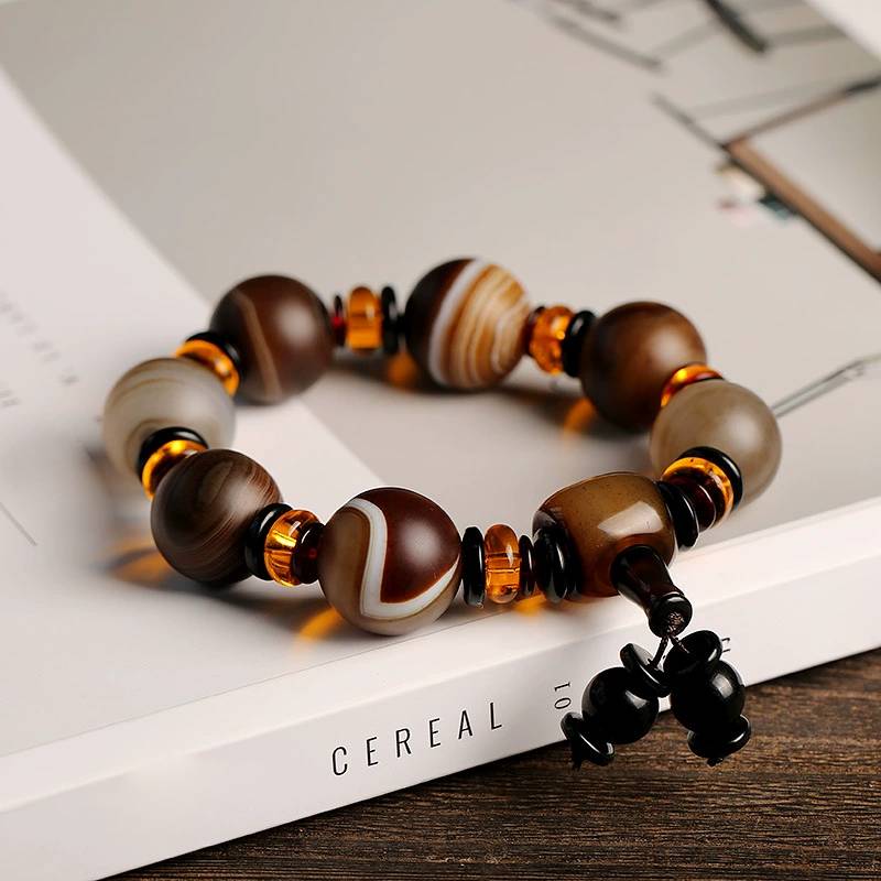 Earth Guardian Matte Sardonyx Crystal Bracelet