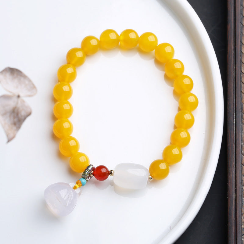 Golden Bloom Agate Crystal Bracelet
