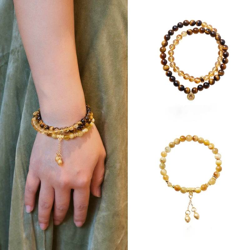 Golden Equinox Tiger’s Eye & Citrine Crystal Bracelet