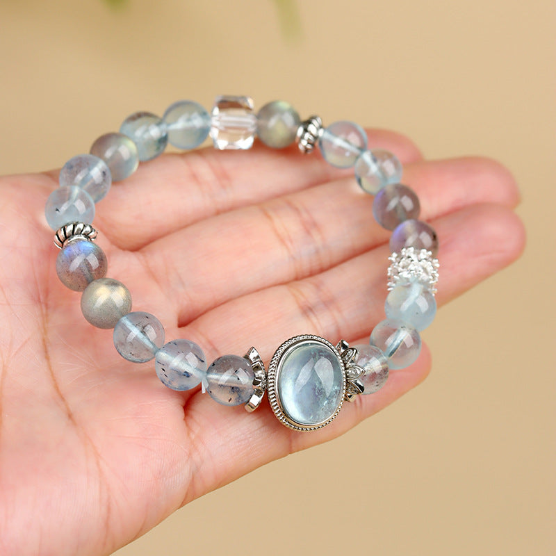 Tranquil Tide bracelet featuring blue aquamarine stones for clarity and calm