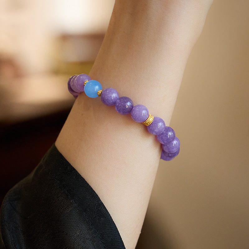 Midnight Echo Lila Chalcedon Kristall Armband