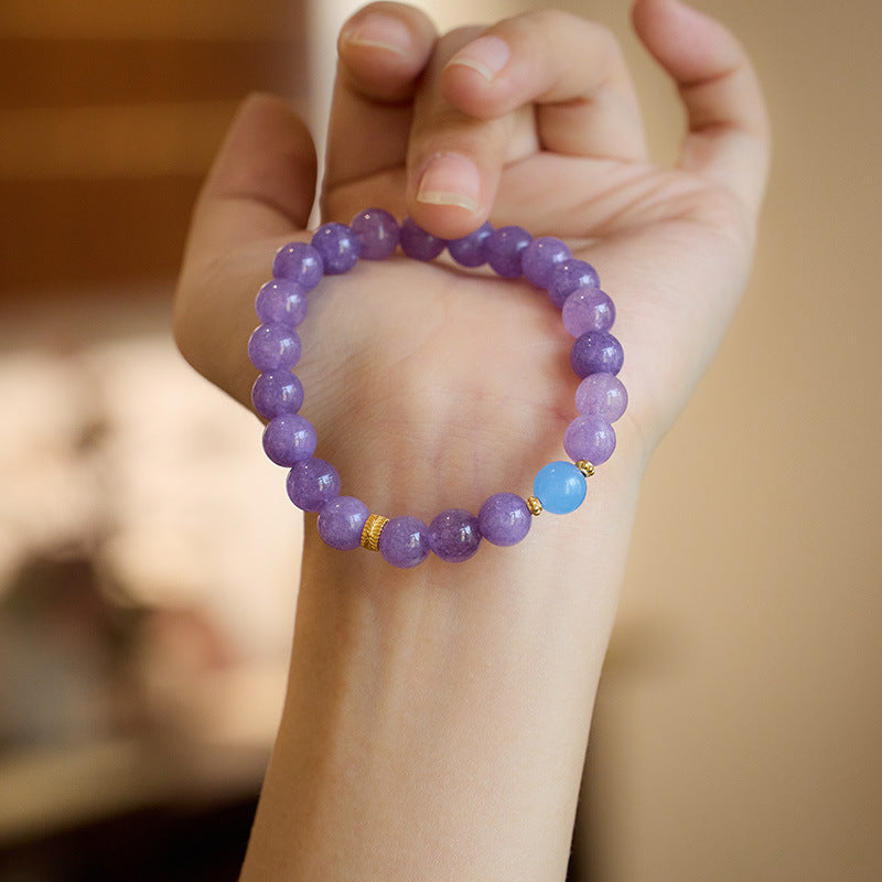 Midnight Echo Lila Chalcedon Kristall Armband