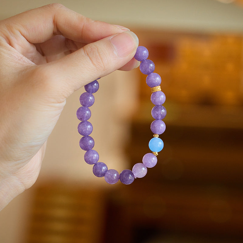 Midnight Echo Lila Chalcedon Kristall Armband
