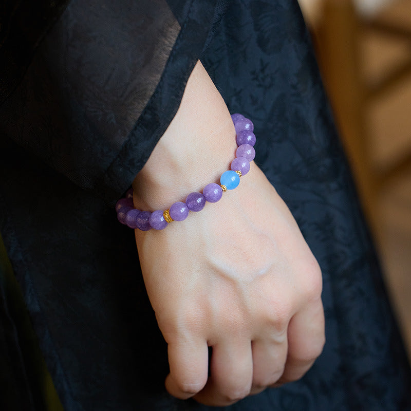 Midnight Echo Lila Chalcedon Kristall Armband