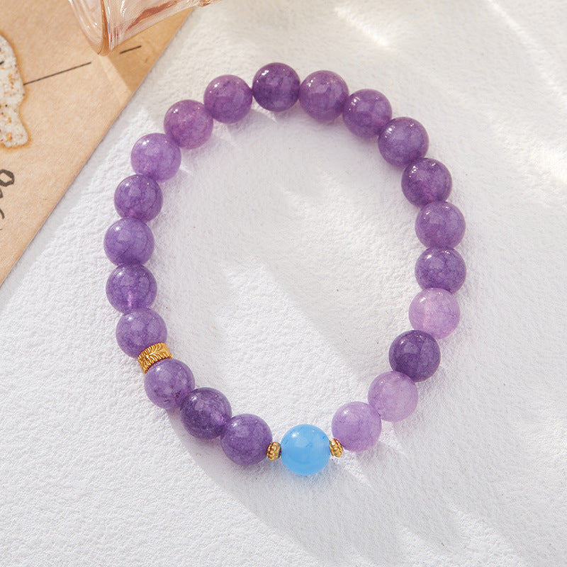 Midnight Echo Lila Chalcedon Kristall Armband