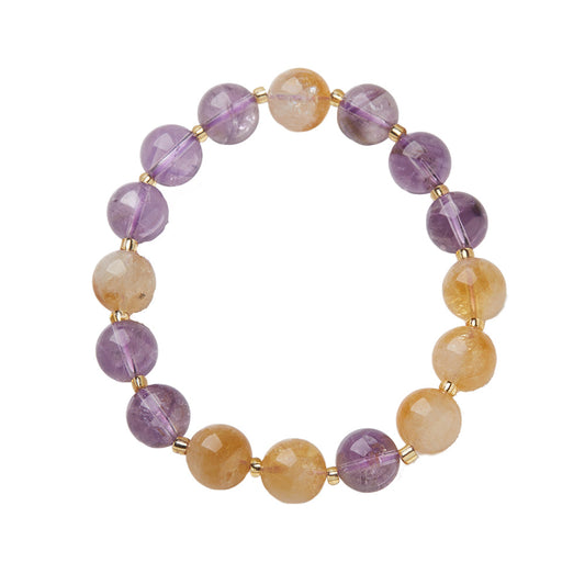 Sunlit Twilight Amethyst &amp; Citrin Kristall Armband