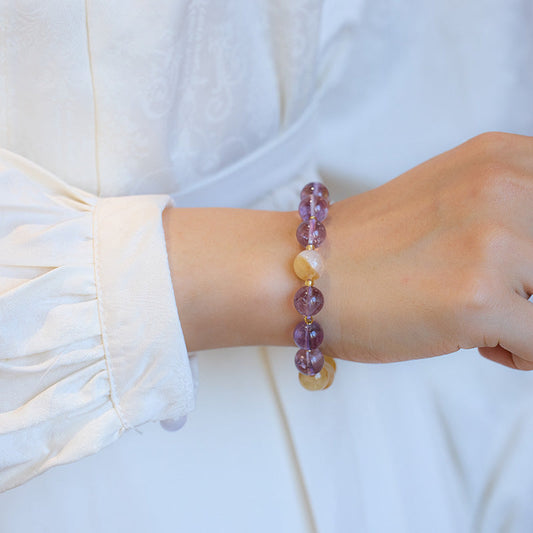 Sunlit Twilight Amethyst &amp; Citrin Kristall Armband
