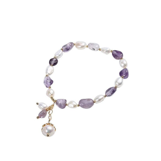 Pearl Harmony Amethyst Kristall Armband