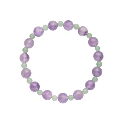 Tranquil Forest Amethyst & Green Aventurine Crystal Bracelet