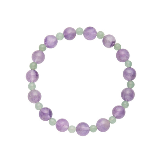 Tranquil Forest Amethyst &amp; Grüner Aventurin Kristall Armband