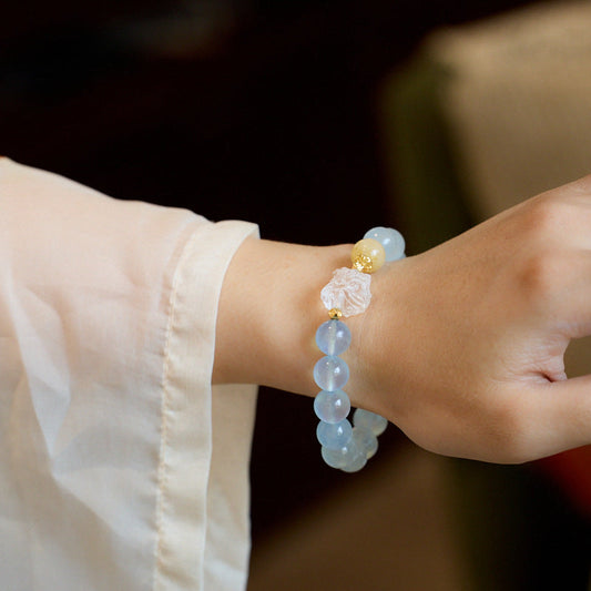 Ocean Clarity Aquamarine Crystal Bracelet