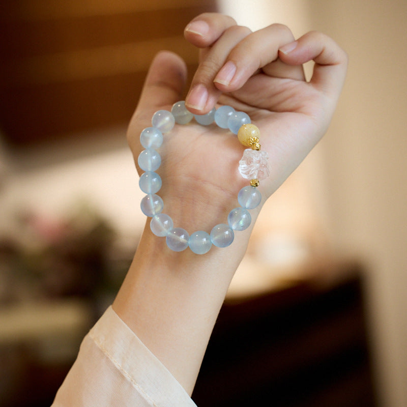 Ocean Clarity Aquamarine Crystal Bracelet