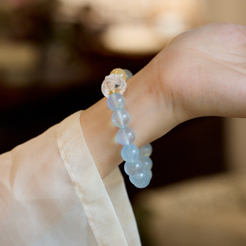 Ocean Clarity Aquamarine Crystal Bracelet
