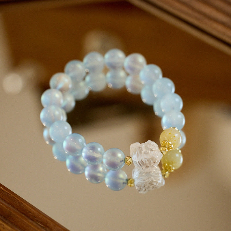 Ocean Clarity Aquamarine Crystal Bracelet