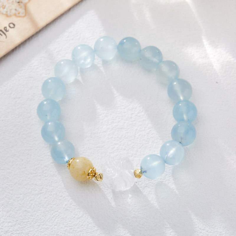Ocean Clarity Aquamarine Crystal Bracelet