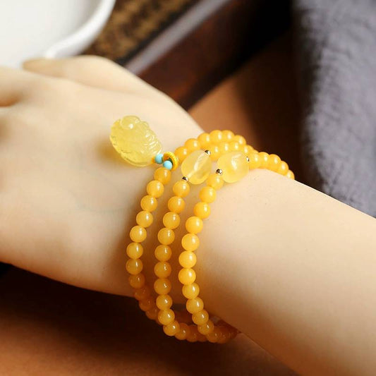 Golden Guardian Amber Crystal Bracelet