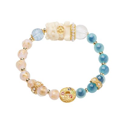 Ocean Blush Blue Lace Agate Crystal Bracelet
