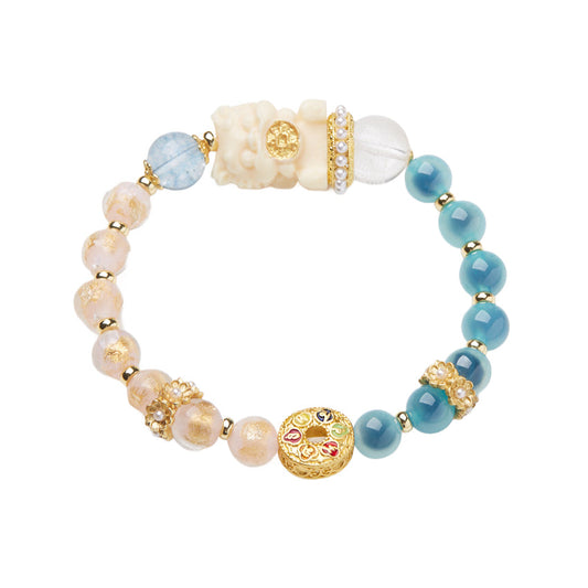 Ocean Blush Blue Lace Agate Crystal Bracelet