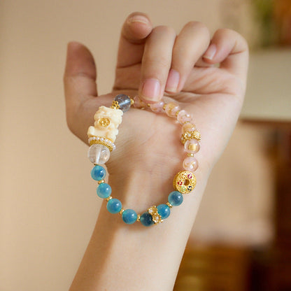 Ocean Blush Blue Lace Agate Crystal Bracelet