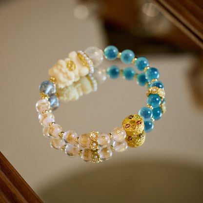 Ocean Blush Blue Lace Agate Crystal Bracelet