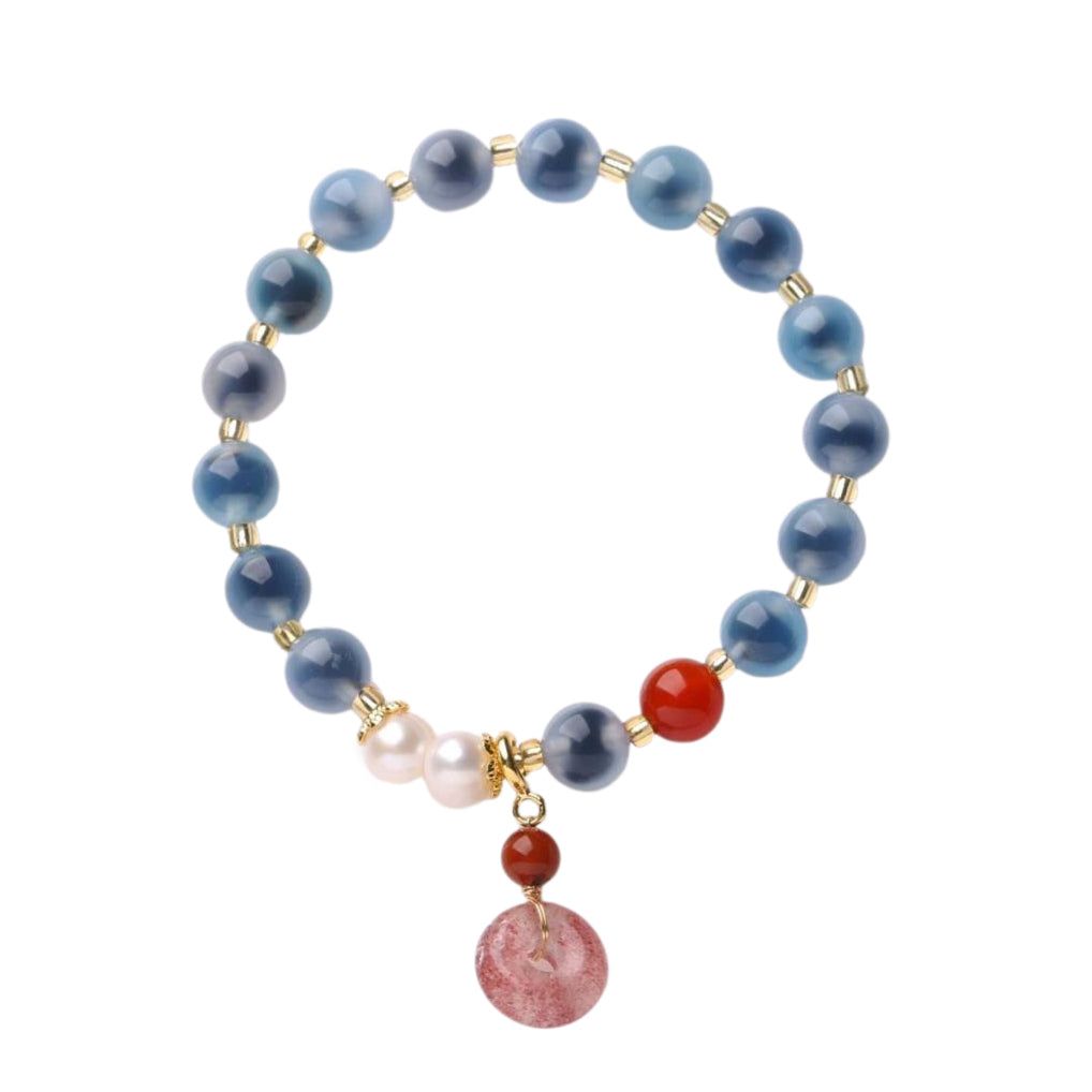 Lagoon Heart Blue Lace Agate Crystal Bracelet