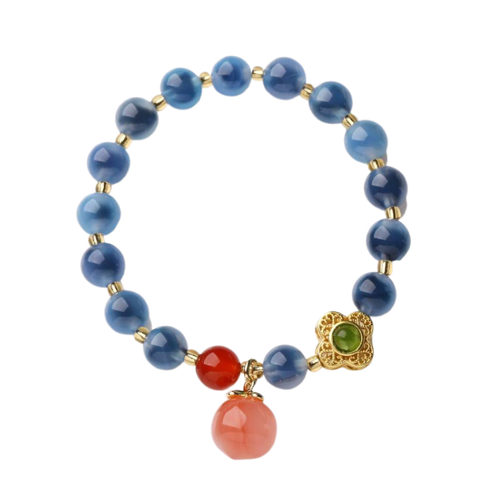 Lagoon Heart Blue Lace Agate Crystal Bracelet