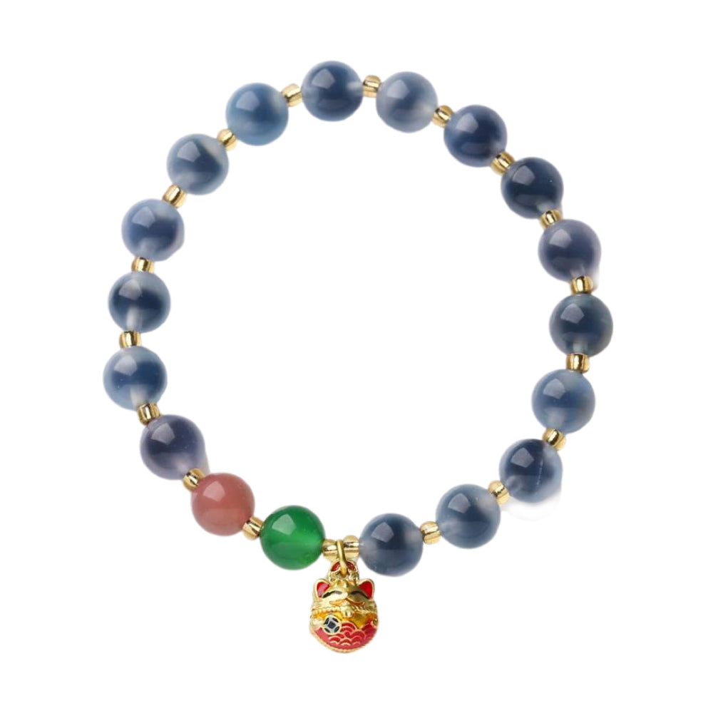 Lagoon Heart Blue Lace Agate Crystal Bracelet