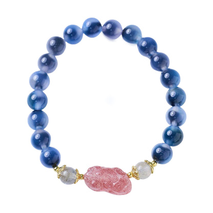 Lagoon Heart Blue Lace Agate Crystal Bracelet