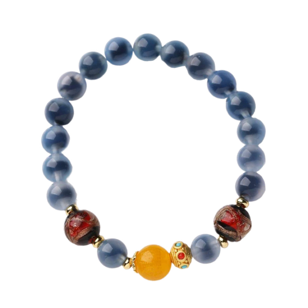 Lagoon Heart Blue Lace Agate Crystal Bracelet