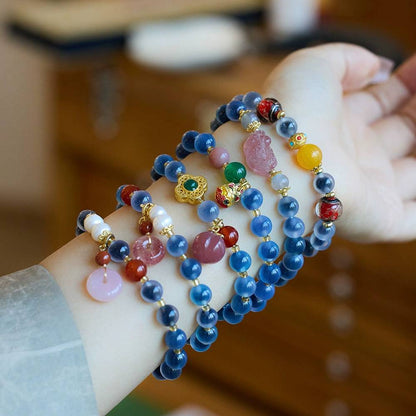 Lagoon Heart Blue Lace Agate Crystal Bracelet