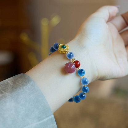 Lagoon Heart Blue Lace Agate Crystal Bracelet