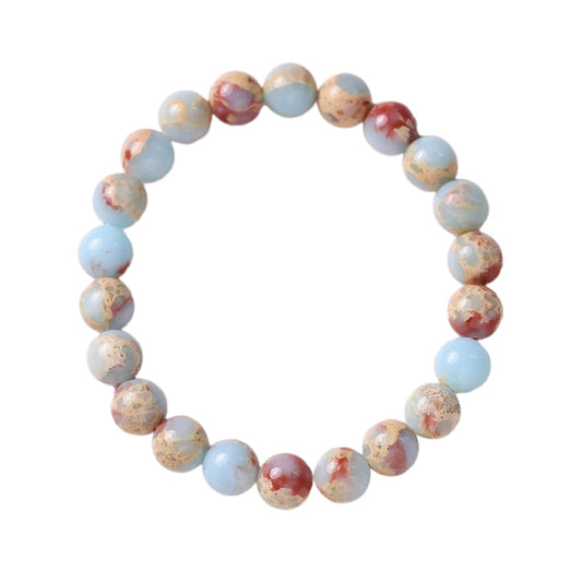 Azure Horizon Blue Agalmatolite Crystal Bracelet