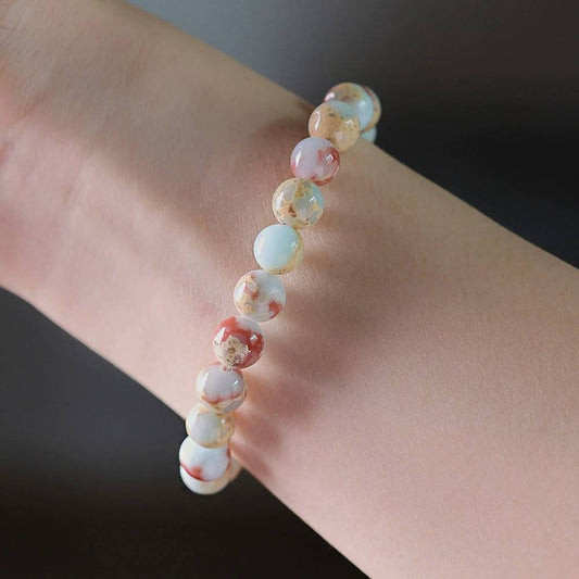 Azure Horizon Blue Agalmatolite Crystal Bracelet