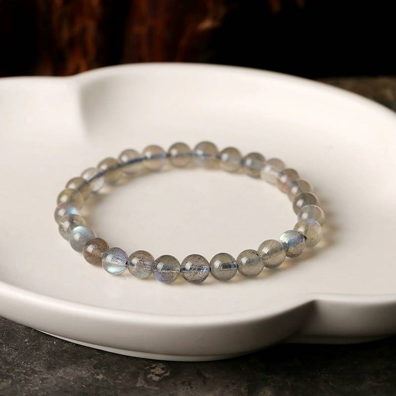 Moonlit Haze Grau Mondstein Kristall Armband