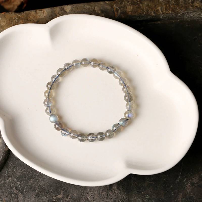 Moonlit Haze Grau Mondstein Kristall Armband