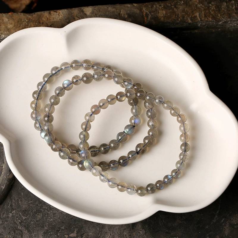 Moonlit Haze Grau Mondstein Kristall Armband