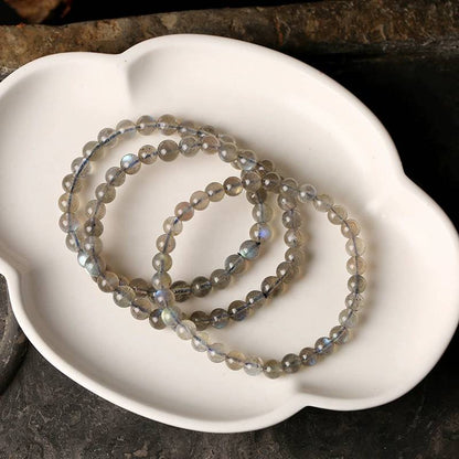 Moonlit Haze Grau Mondstein Kristall Armband