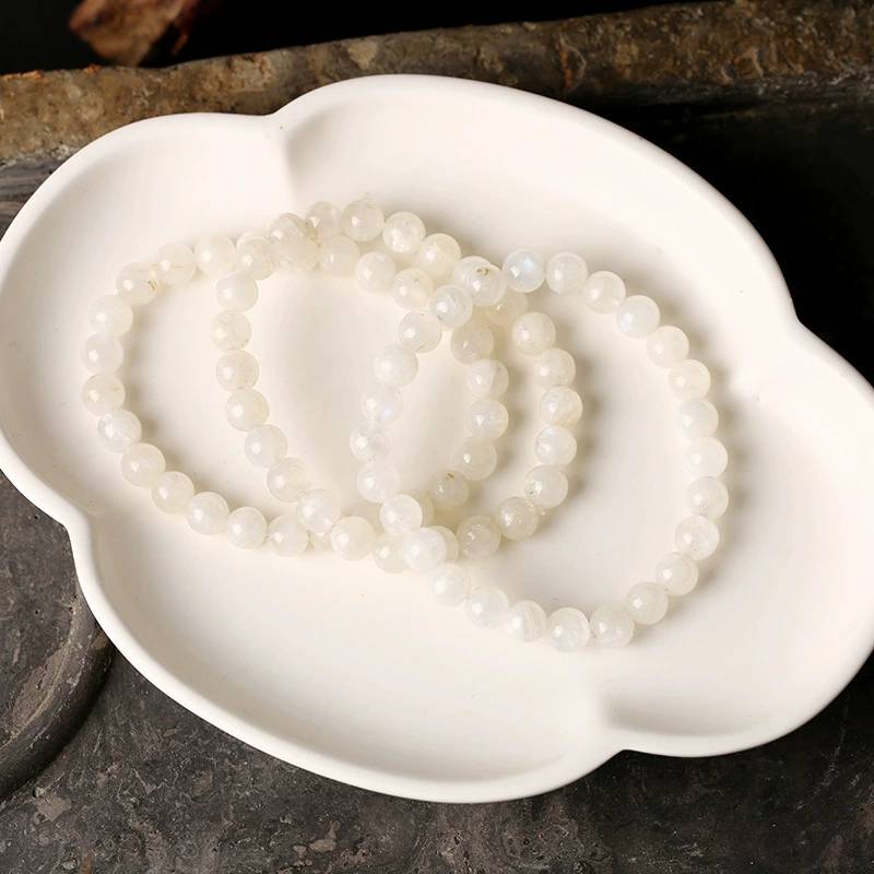 Lunar Luminous White Moonstone Crystal Bracelet