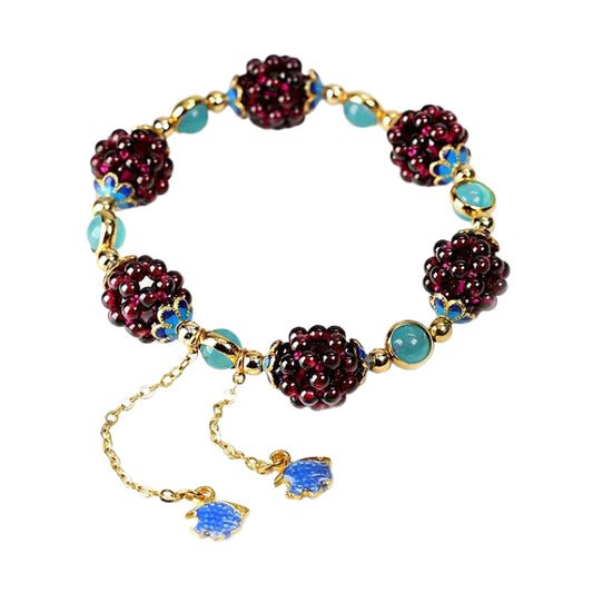 Mulberry Granat Kristall Armband